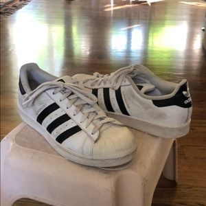 Adidas Superstar Sneakers, Black and White